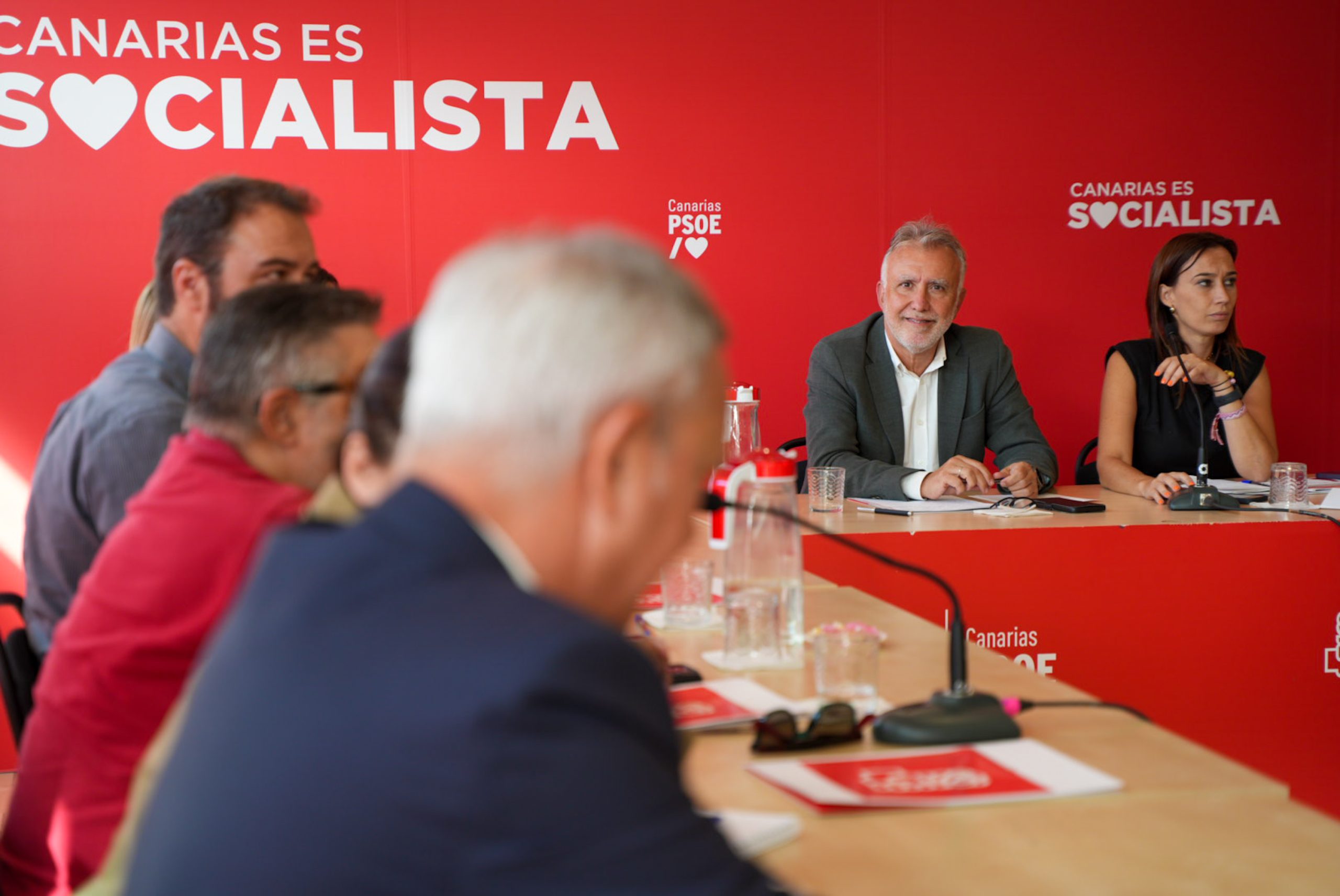 Ejecutiva del PSOE Canarias, durante una reciente reunión.