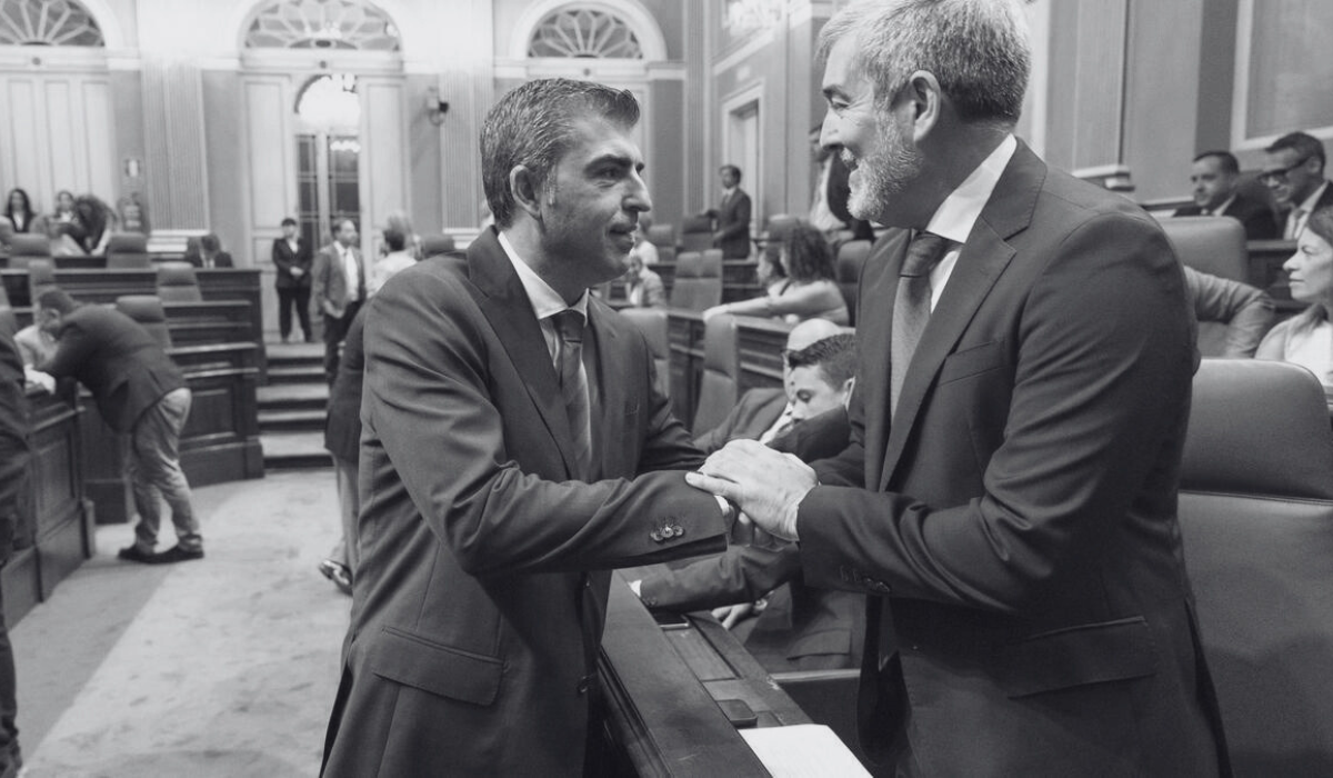 Manuel Domínguez (PP) y Fernando Clavijo (CC), socios en el Gobierno de Canarias.